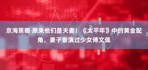 京海策略 原来他们是夫妻！《太平年》中的黄金配角，妻子曾演过少女傅文佩